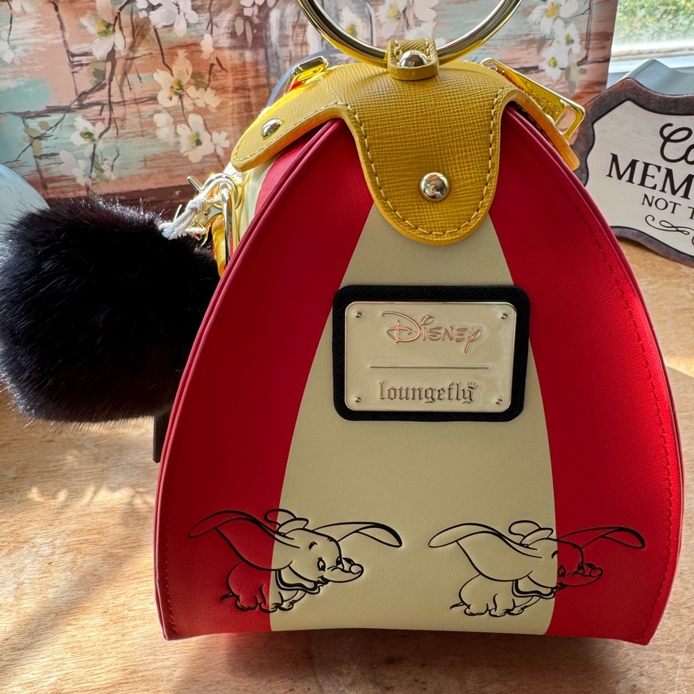 NWT Disney Loungefly Red and Yellow Tent Dumbo Mini satchel/crossbody